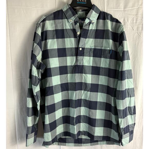 Chubbies The Nutter Men’s Plaid  Popover Shirt Blue Long Sleeve Large - Picture 1 of 7